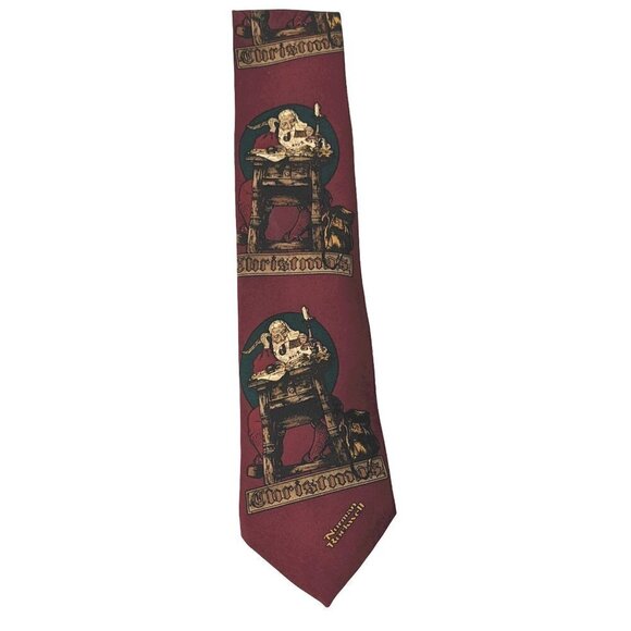 Vintage 1994 Norman Rockwell Santa Christmas Necktie - Picture 4 of 7